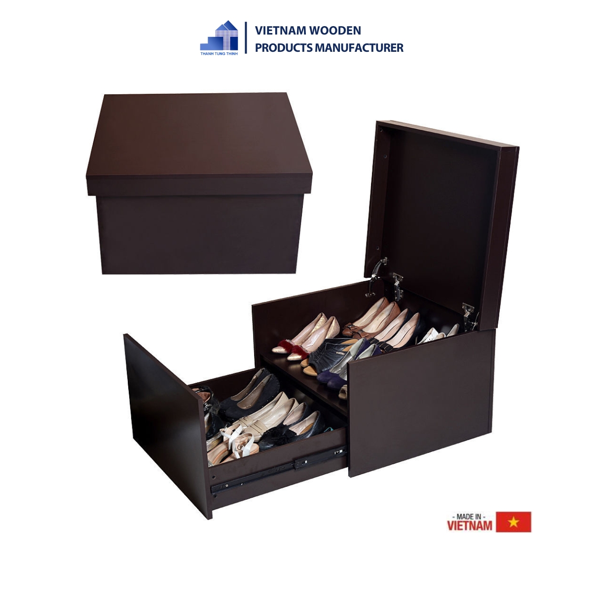 Fancy shoe storage with wooden boxes [SH002]
