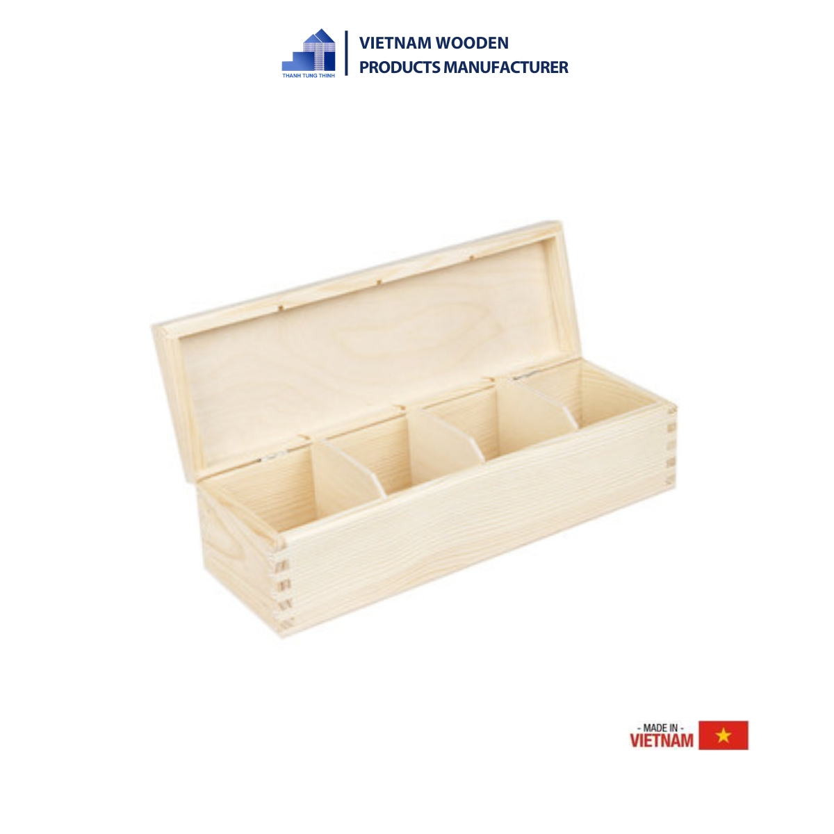 Small Four-Compartment Wooden Tea Boxes [TEB001]