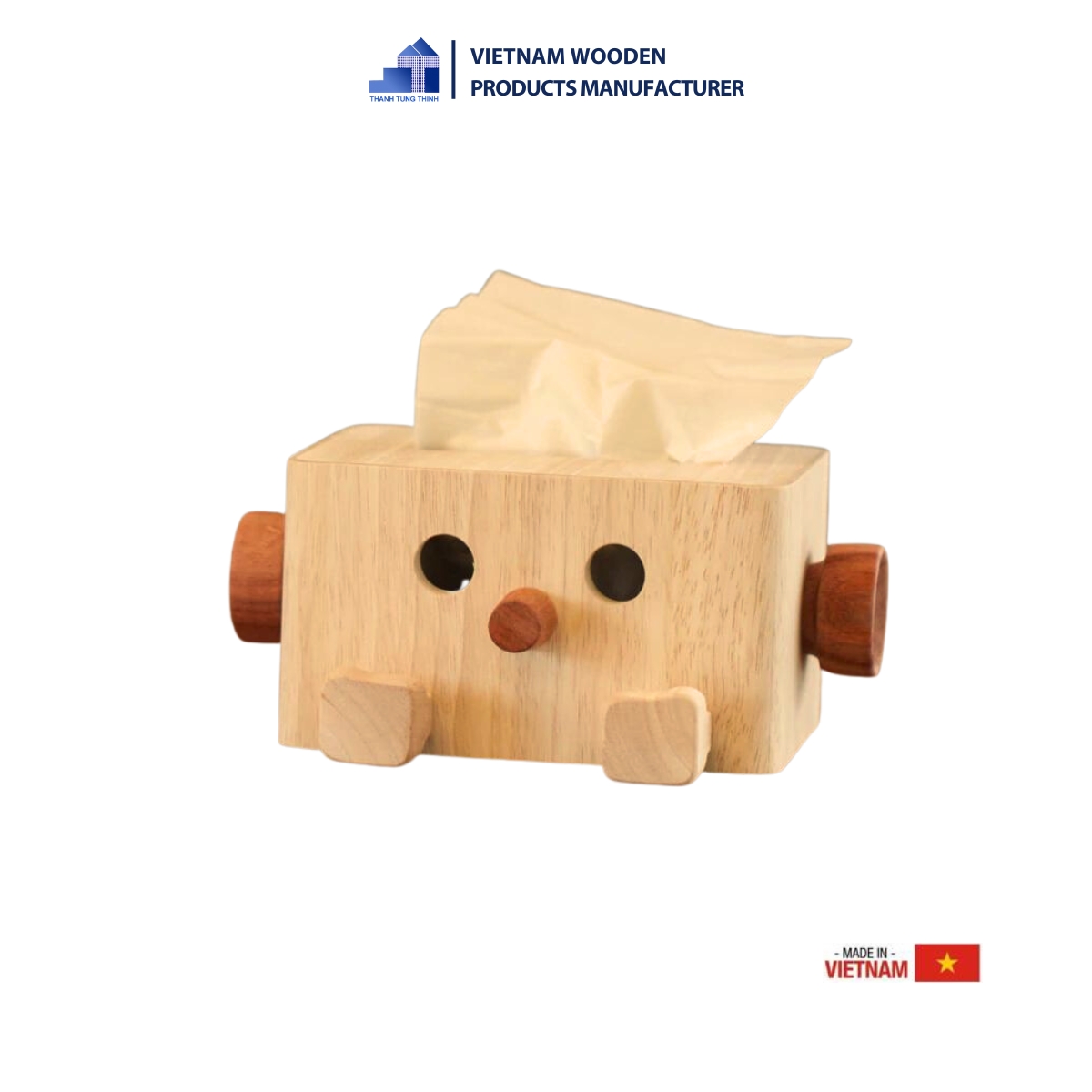 Wooden tissue box with cute shape [TB006]