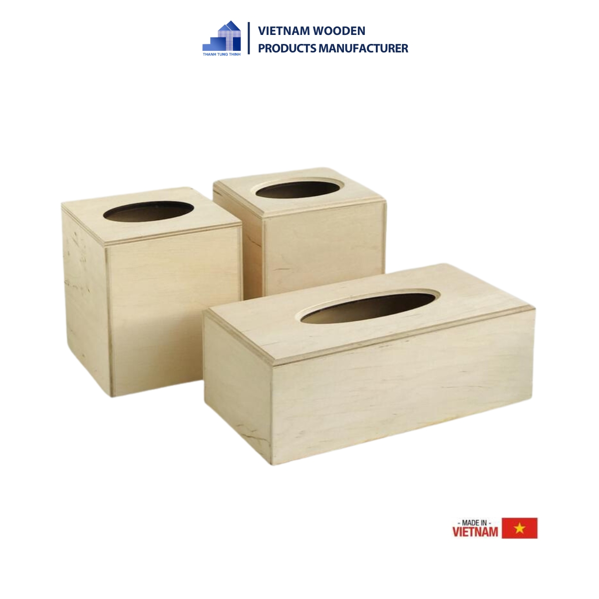 Simple tissue wooden boxes [TB004]