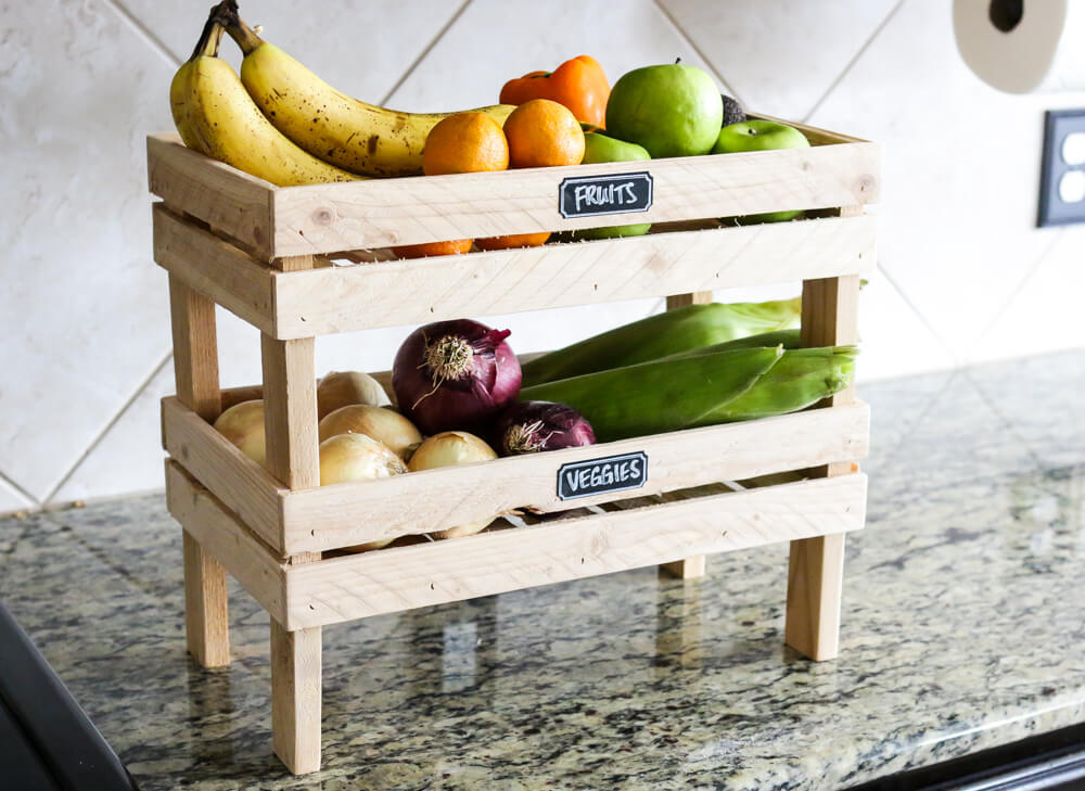 Wooden fruit basket stand [WBA003]