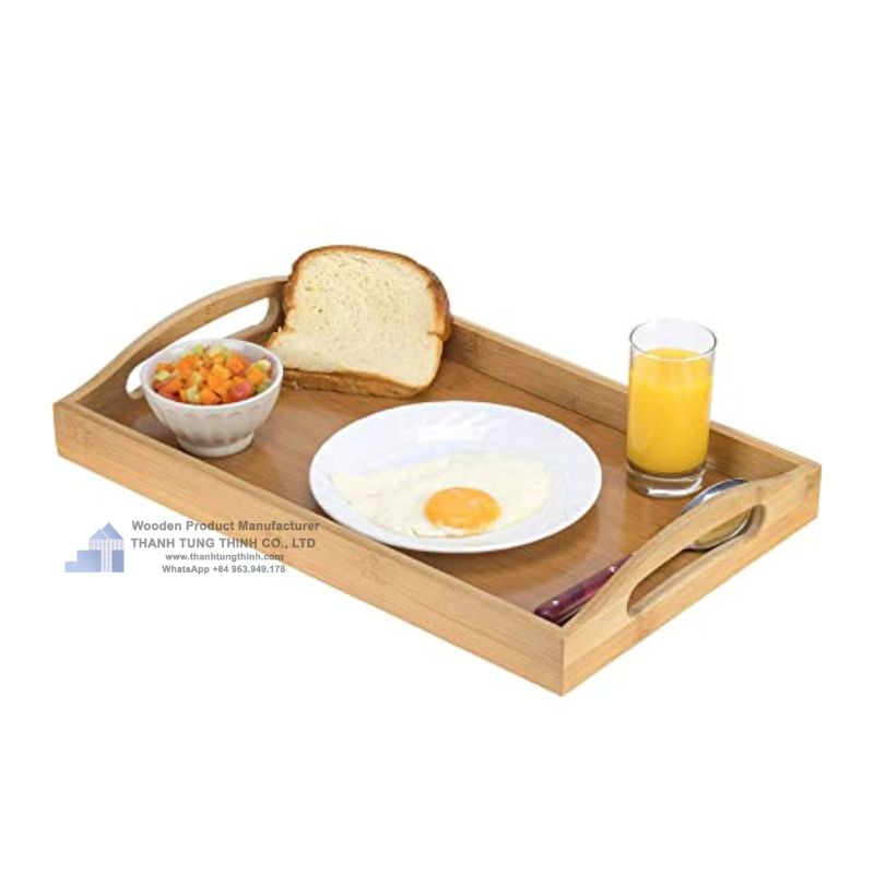Wooden tray with wooden handles [WTR001]