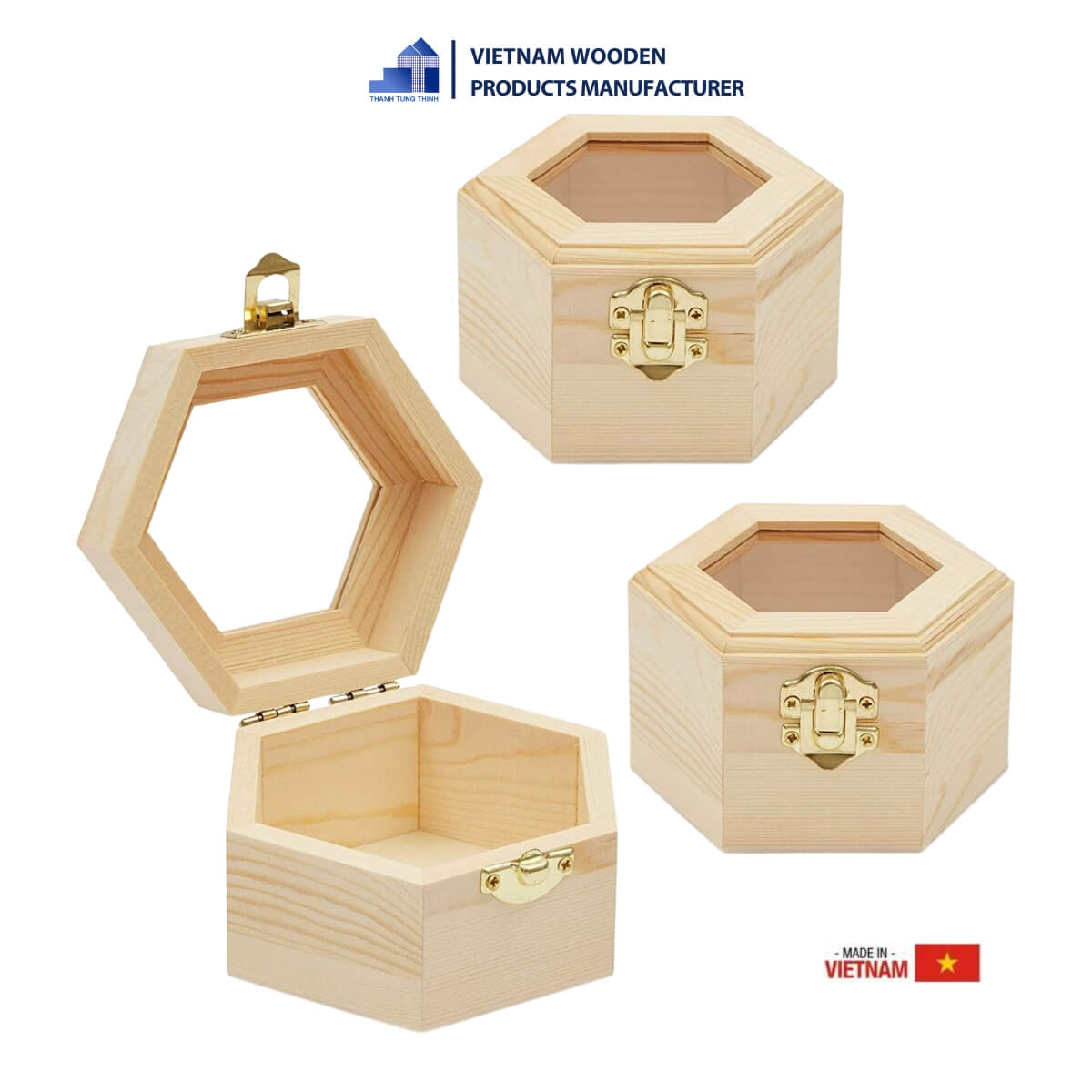 Hexagon Wooden Box [GB002]