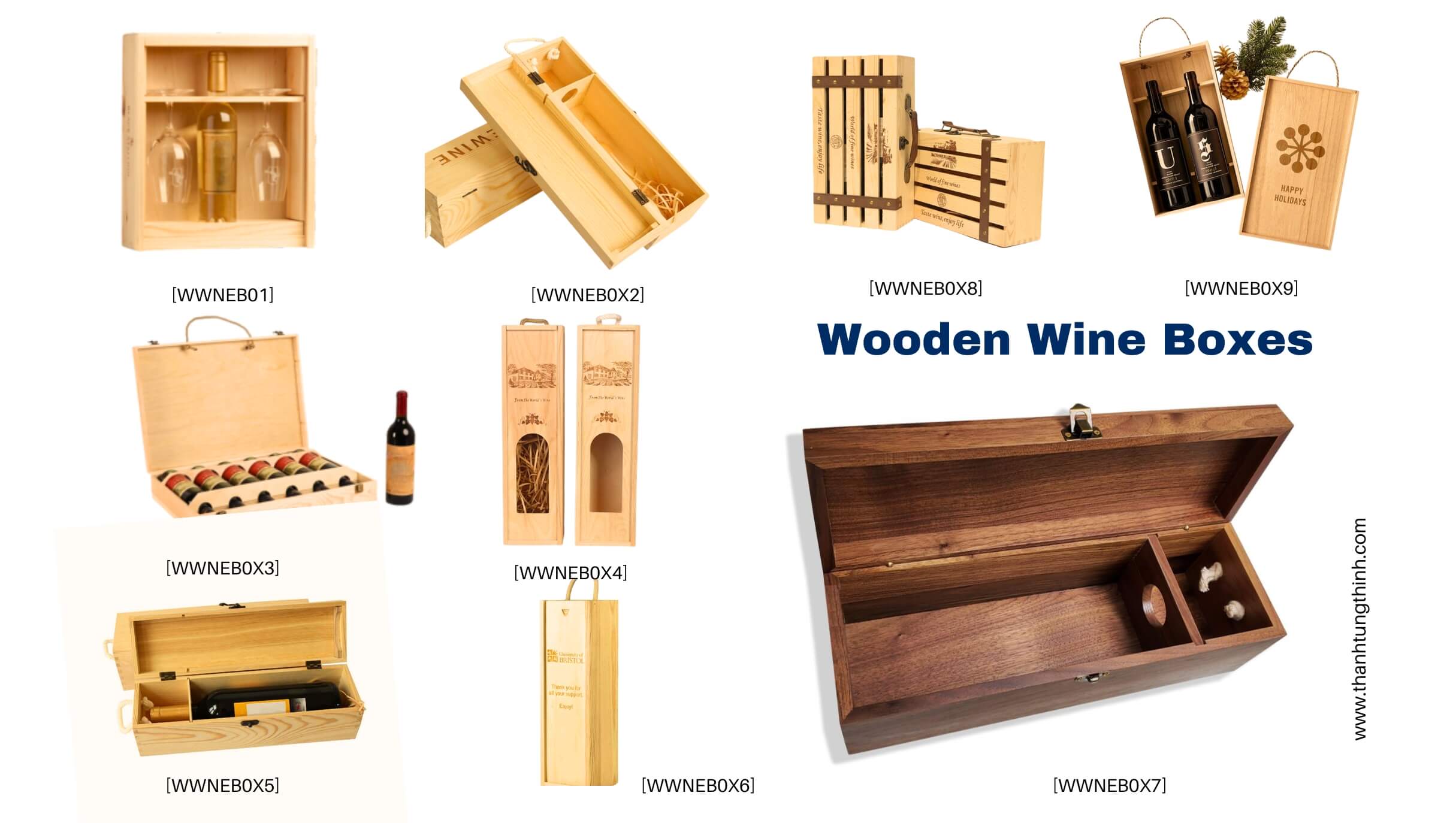Wooden wine box manufacturer - wholesale wood wine box suppliers in Vietnam