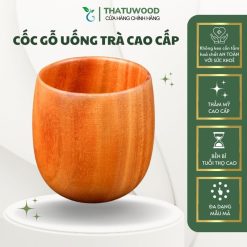 Cốc ly gỗ tròn đựng trà, cà phê