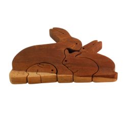 Bộ Đồ Chơi Gỗ Gia Đình Thỏ Thatuwood | 02