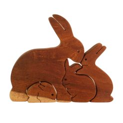 Bộ Đồ Chơi Gỗ Gia Đình Thỏ Thatuwood