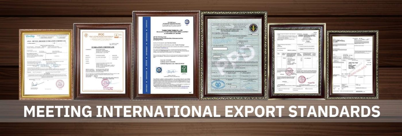 certificates ensure export standards