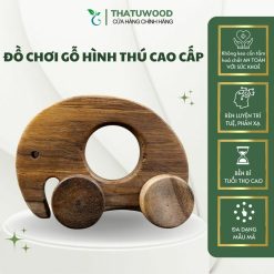 đồ chơi voi gỗ cao cấp, không chất độc hại