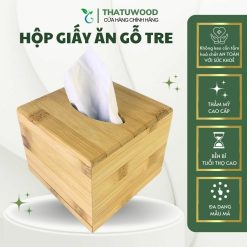 Hộp đựng giấy ăn bằng gỗ tre tự nhiên
