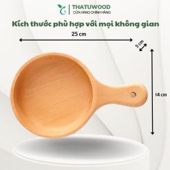 Alternative view of Khay Gỗ Tròn Sâu Lòng Có Tay Cầm - THATUWOOD