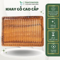Khay Gỗ Cao Cấp Chữ Nhật Vân Sọc