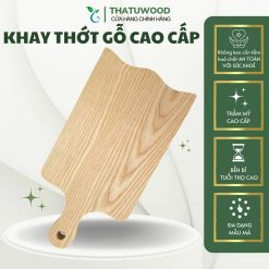 Khay Thớt Gỗ Lượn Sóng Có Tay Cầm