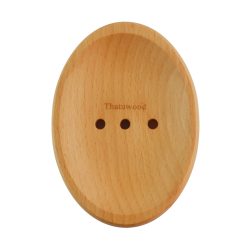 Khay Xà Phòng Hình Oval Gỗ Thatuwood Cho Nhà Tắm Có Rãnh Thoát Nước
