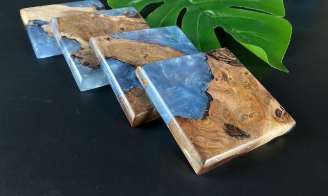 Lót ly gỗ epoxy resin