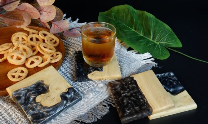 Lót ly gỗ epoxy resin