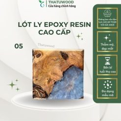 Lót ly epoxy xanh dương nhạt để trang trí