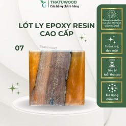 Lót ly cam vàng gỗ epoxy cao cấp