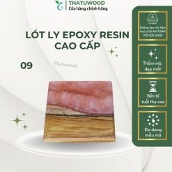 Lót ly epoxy hồng đơn giản