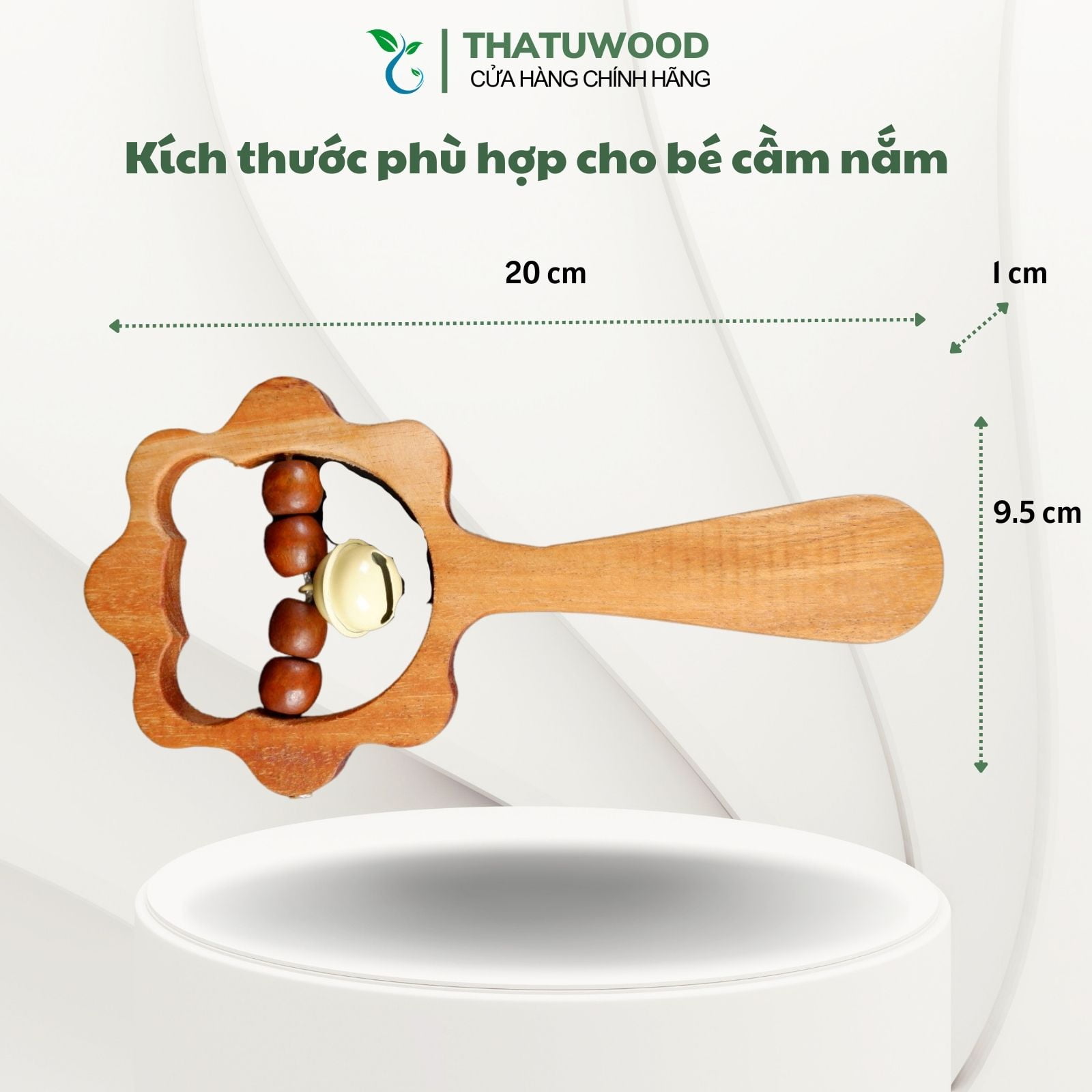 Lục Lạc Gỗ Hình Gấu Thatuwood 4 kích thước của đồ chơi lục lạc gỗ hình gấu