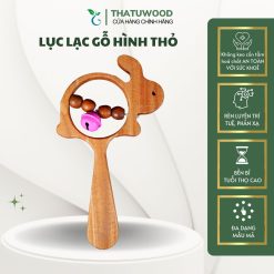 đồ chơi lục lạc gỗ hình thỏ đáng yêu