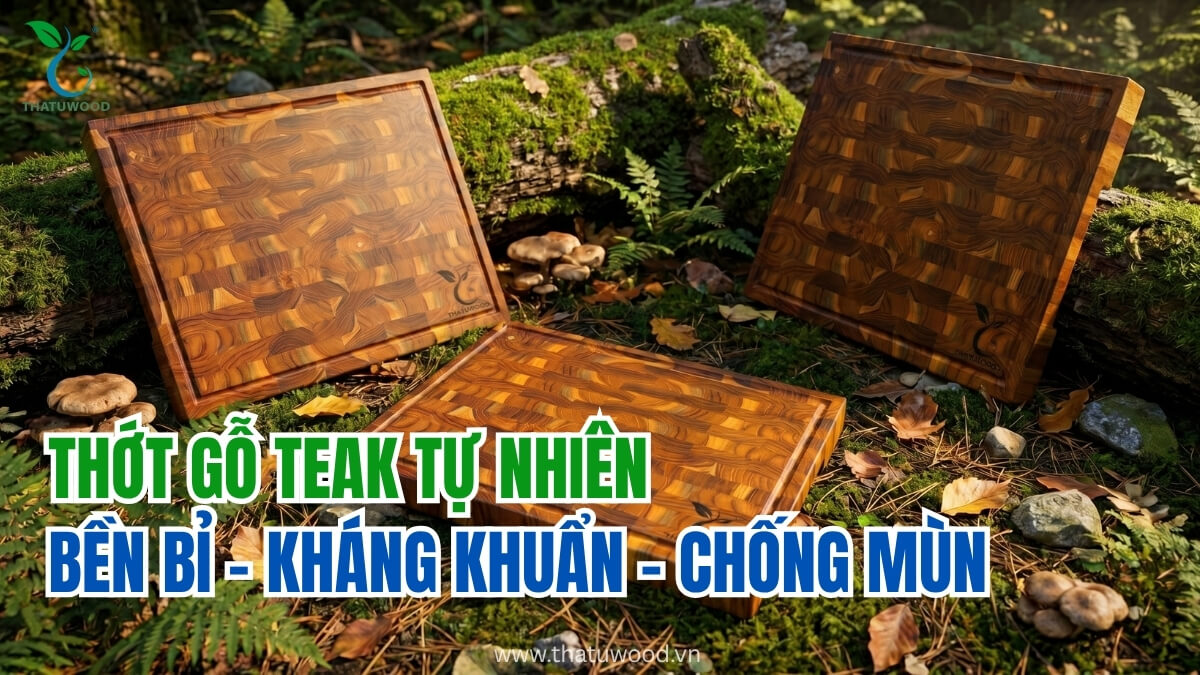 Thớt Gỗ Teak Có Chặt Được Không? Sự Thật Khiến Các Chị Em Phải "Ngã Ngửa"! 2 Thớt gỗ Teak là vua trong thế giới dụng cụ bếp với độ bền vượt trội