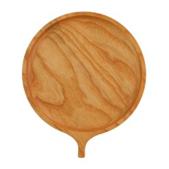 Khay Gỗ Hình Tròn Thatuwood Bằng Gỗ Tự Nhiên, Có Tay Cầm, Khay Gỗ Decor, Đựng Thức Ăn