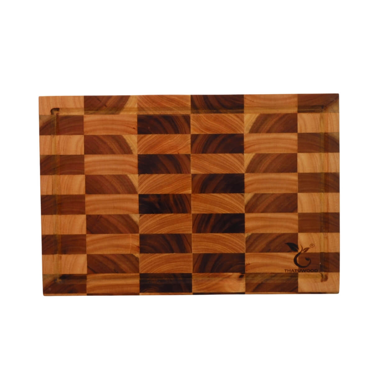 Thớt Gỗ Teak Mix Gỗ Cao Su Thatuwood Kiểu Caro Size 30×20×2.5cm 4 Thớt Gỗ Acacia (Tràm Keo) Thatuwood Kiểu Caro Size 30×20×2.5cm, Hình Chữ Nhật, Kết Cấu Ghép Khối (End Grain) | 03