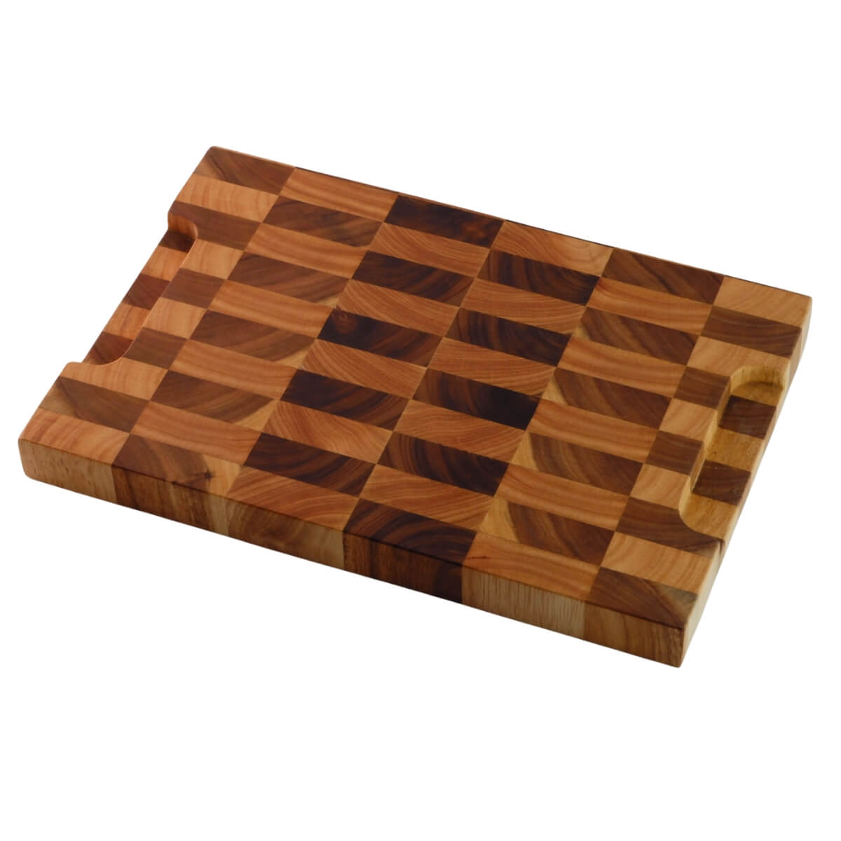 Thớt Gỗ Teak Mix Gỗ Cao Su Thatuwood Kiểu Caro Size 30×20×2.5cm 9 Thớt Gỗ Acacia (Tràm Keo) Thatuwood Kiểu Caro Size 30×20×2.5cm, Hình Chữ Nhật, Kết Cấu Ghép Khối (End Grain) | 08