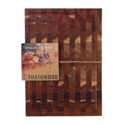 Thớt Gỗ Teak Thatuwood Size 35×25×3.8cm, Hình Chữ Nhật, Kết Cấu Ghép Khối (End Grain) - Thớt Chặt | 12