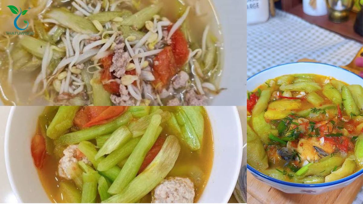 Tô canh chua cá lóc nấu dọc mùng xanh mướt nổi bật nhờ cách làm dọc mùng không ngứa