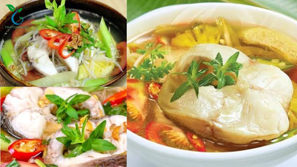Nồi canh cá diêu hồng nấu dọc mùng bốc khói áp dụng cách làm dọc mùng không ngứa