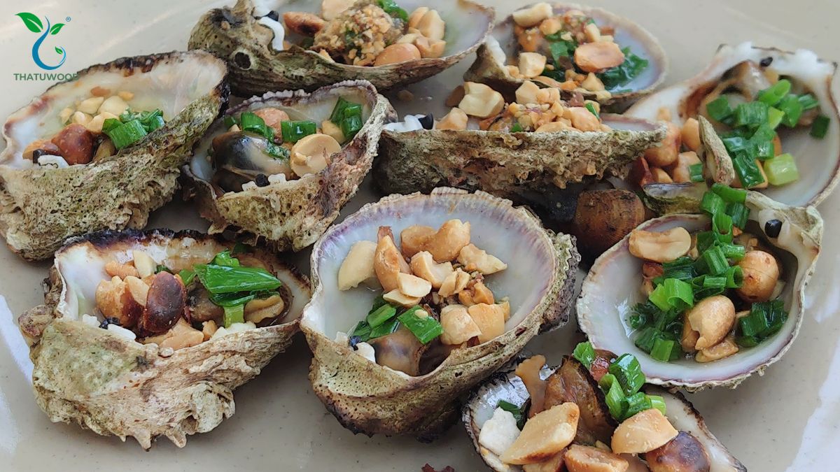 Chén hàu sữa nướng mỡ hành đậu phộng béo ngậy từ nguyên liệu cách làm sạch ruột hàu sữa