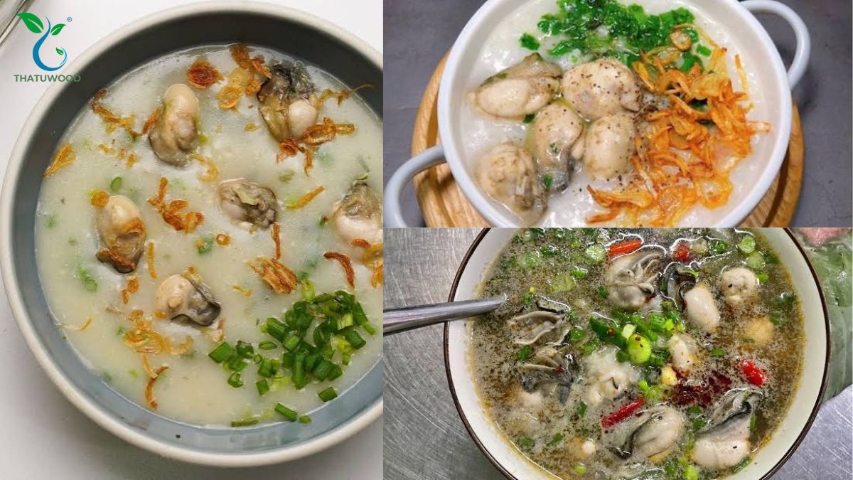 Tô cháo hàu sữa rắc hành ngò tiêu xay ấm nóng nhờ cách làm sạch ruột hàu sữa