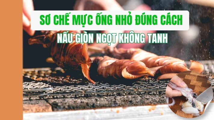Khay mực tươi óng ả hướng dẫn các bước sơ chế mực ống nhỏ giòn ngọt